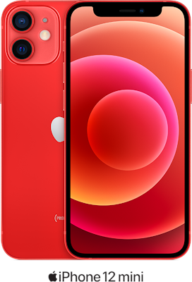 Red Apple iPhone 12 Mini 5G 256GB - 30GB Data, £90.00 Upfront