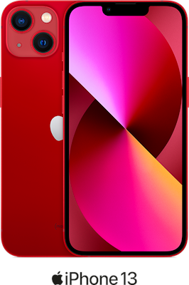 Red Apple iPhone 13 5G 128GB - 300GB Data, £60.00 Upfront