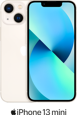 White Apple iPhone 13 Mini 5G 256GB with free Apple Wireless AirPods Pro (White) - Unlimited Data, £29.00 UpfrontPay only...