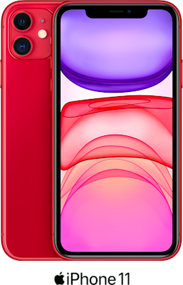 Red Apple iPhone 11 64GB - Unlimited Data, £95.00 Upfront