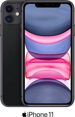 Black Apple iPhone 11 64GB - 300GB Data, £50.00 Upfront