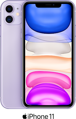 Purple Apple iPhone 11 64GB with free Apple Wireless AirPods Pro (White) - 100GB Data, £29.00 Upfront