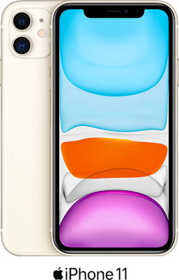 White Apple iPhone 11 64GB - Unlimited Data, £95.00 Upfront