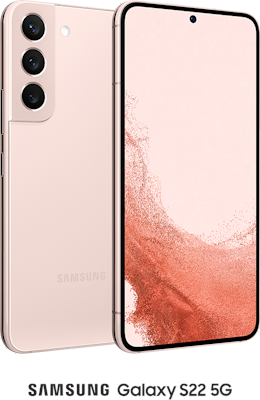 Rose Gold Samsung Galaxy S22 5G 256GB - 300GB Data, £35.00 Upfront