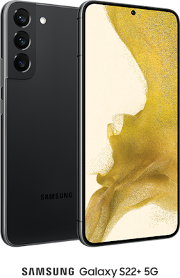Black Samsung Galaxy S22+ 5G 128GB - 30GB Data, £95.00 Upfront