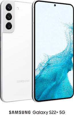 White Samsung Galaxy S22+ 5G 128GB - 150GB Data, £95.00 Upfront