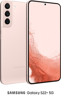 Rose Gold Samsung Galaxy S22+ 5G 128GB - 150GB Data, £95.00 Upfront