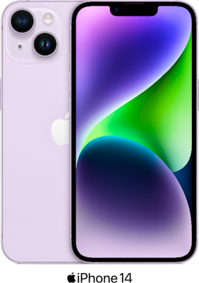 Purple Apple iPhone 14 5G Dual SIM 128GB - 150GB Data, £70.00 Upfront