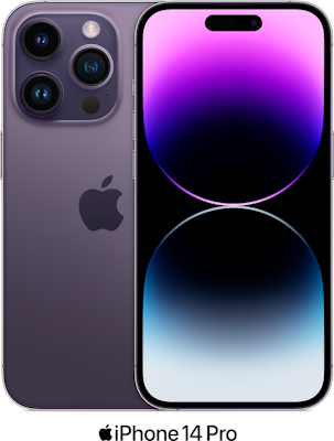 Purple Apple iPhone 14 Pro 5G Dual SIM 128GB - 15GB Data, £55.00 Upfront