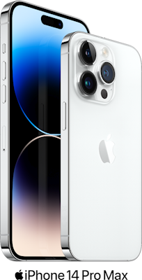 Silver Apple iPhone 14 Pro Max 5G Dual SIM 128GB - 5GB Data, £65.00 Upfront