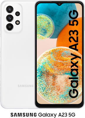 White Samsung Galaxy A23 5G 64GB - 5GB Data, £30.00 Upfront