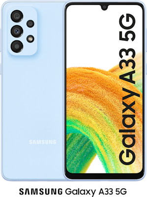 Blue Samsung Galaxy A33 5G 128GB - 150GB Data, £35.00 Upfront