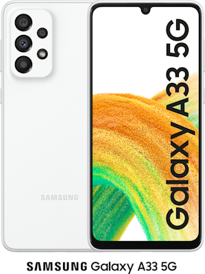 White Samsung Galaxy A33 5G 128GB - 150GB Data, £35.00 Upfront