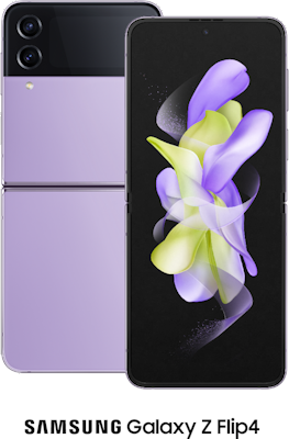 Purple Samsung Galaxy Z Flip4 5G 256GB - 150GB Data, £55.00 Upfront