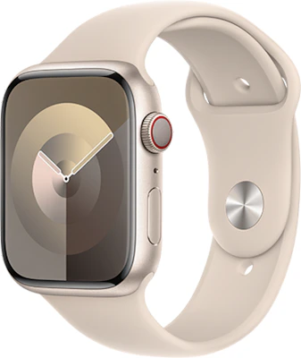Apple Watch Series 9 45mm (GPS + Cellular) Starlight Aluminium Case with Starlight Sport Band - M/L at £1 on Refresh Flex - Smartwatch Unlimited (24 Month contract) with Unlimited 4G data. £29.85 a month.
