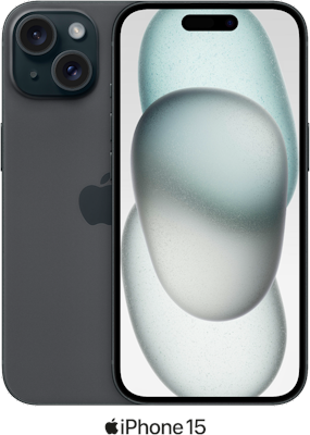 Black Apple iPhone 15 5G Dual SIM 256GB - Unlimited Data, £95.00 Upfront