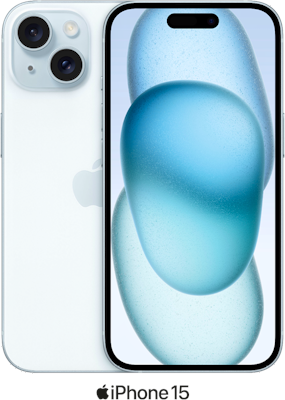 Blue Apple iPhone 15 5G Dual SIM 128GB - 2GB Data, £85.00 Upfront