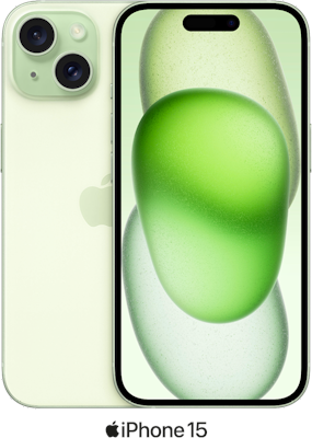 Green Apple iPhone 15 5G Dual SIM 128GB - 300GB Data, £85.00 Upfront