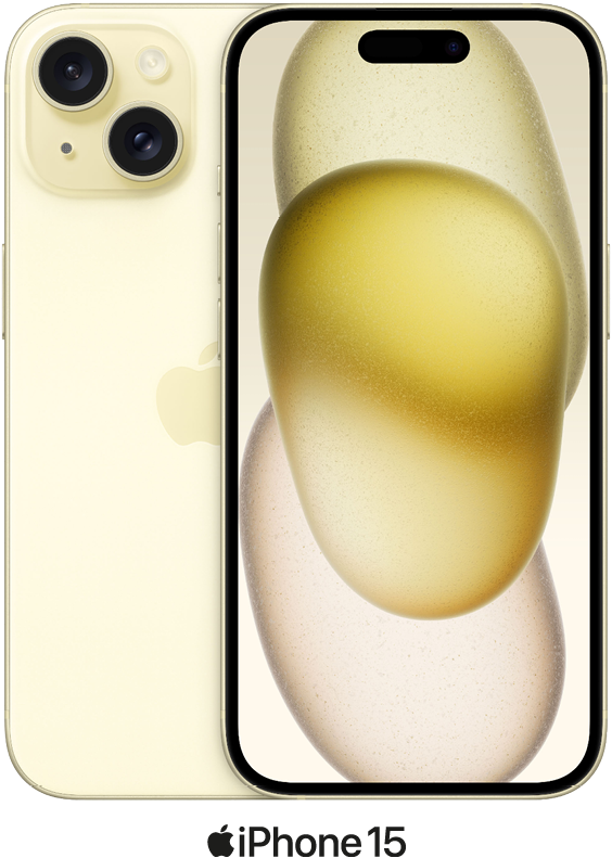 Yellow Apple iPhone 15 5G Dual SIM 256GB - 150GB Data, £95.00 Upfront