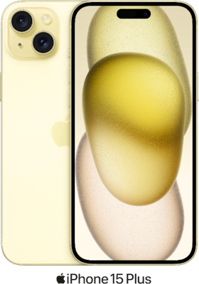 Yellow Apple iPhone 15 Plus 5G Dual SIM 128GB - 30GB Data, £95.00 Upfront