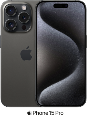 Black Apple iPhone 15 Pro 5G Dual SIM 128GB - 5GB Data, £50.00 Upfront