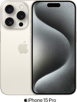 White Apple iPhone 15 Pro 5G Dual SIM 128GB - 300GB Data, £50.00 Upfront