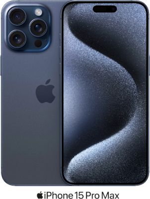 Blue Apple iPhone 15 Pro Max 5G Dual SIM 256GB - 30GB Data, £60.00 Upfront