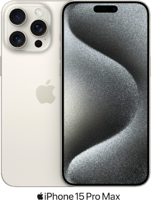 White Apple iPhone 15 Pro Max 5G Dual SIM 256GB - 30GB Data, £60.00 Upfront