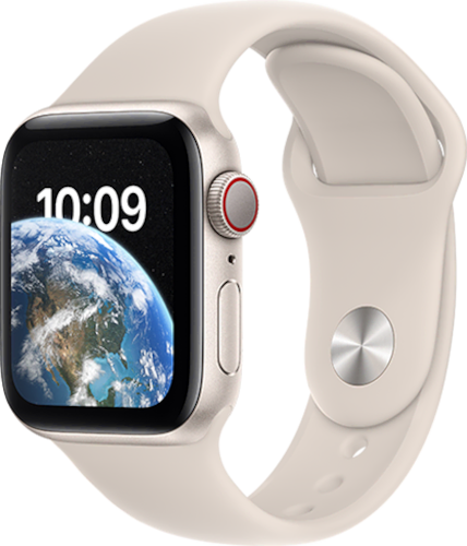 Apple Watch Series SE (2nd gen) 40mm (GPS + Cellular) Starlight Aluminium Case with Starlight Sport Band - S/M at Â£1 on Refresh Flex - Smartwatch Unlimited (24 Month contract) with Unlimited 4G data. Â£17.45 a month.