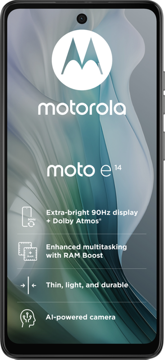 Motorola Moto E14 Dual Sim 64gb Graphite Grey At &Acirc;&pound;0 On Red 24 Month Contract With Unlimited Mins Texts 200gb Of 5g Data &Acirc;&pound;17 A Month