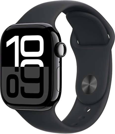 Apple Watch Series 10 42mm (GPS + Cellular) Jet Black / Black Sport Band - M/L at Â£1 on Refresh Flex - Smartwatch Unlimited (48 Month contract) with Unlimited 4G data. Â£9 a month.