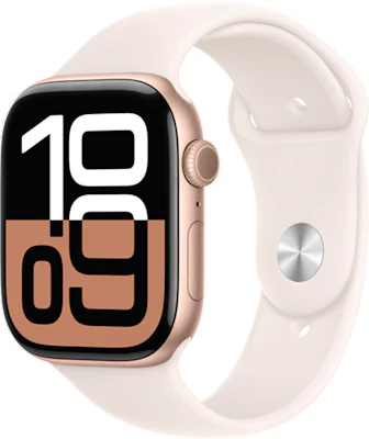 Apple Watch Series 10 42mm (GPS + Cellular) Rose Gold / Light Blush Sport Band - S/M at £1 on Refresh Flex - Smartwatch Unlimited (12 Month contract) with Unlimited 4G data. £33 a month.