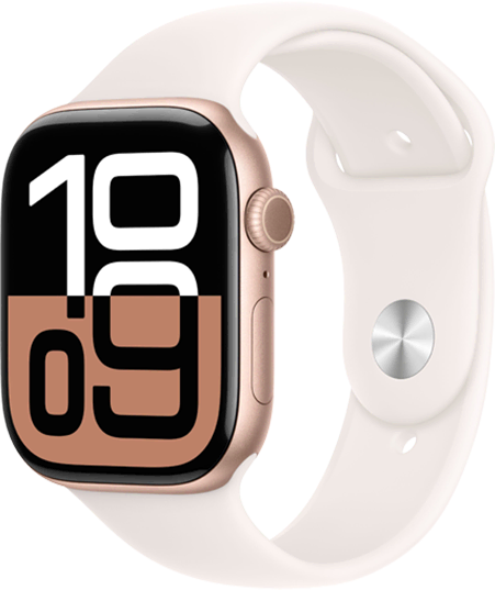 Apple Watch Series 10 46mm (GPS + Cellular) Rose Gold / Light Blush Sport Band - M/L at Â£1 on Refresh Flex - Smartwatch Unlimited (24 Month contract) with Unlimited 4G data. Â£18 a month.