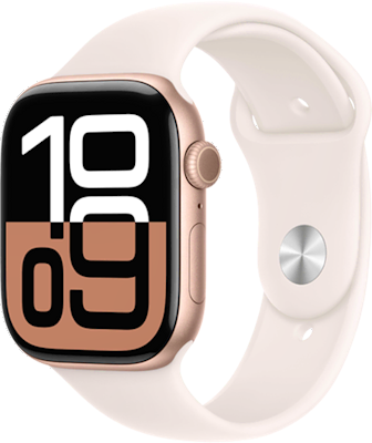 Apple Watch Series 10 46mm (GPS + Cellular) Rose Gold / Light Blush Sport Band - M/L at £1 on Refresh Flex - Smartwatch Unlimited (12 Month contract) with Unlimited 4G data. £52.33 a month. Apple Watch Series 10 46mm (GPS + Cellular) Rose Gold / Light Blush Sport Band - M/L at £1 on Refresh Flex - Smartwatch Unlimited (12 Month contract) with Unlimited 4G data. £52.33 a month.