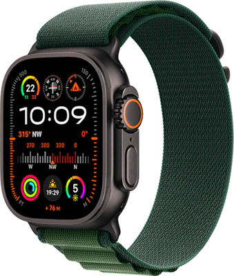 Watch Ultra 2 49mm Titanium Dark Green Alpine Loop Small at £1 on Refresh Flex Smartwatch Unlimited Unlimited data. £16.81 month.
