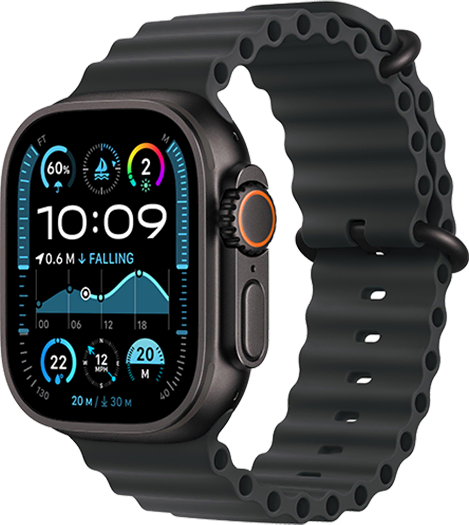 Apple Watch Ultra 2 49mm (GPS + Cellular) Titanium with Black Ocean Band at Â£1 on Refresh Flex - Smartwatch Unlimited (48 Month contract) with Unlimited 4G data. Â£12.85 a month.