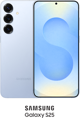 Samsung Galaxy S25 Dual SIM (128GB Icy Blue) at £200 on Pay Monthly 100GB (36 Month contract) with Unlimited mins & texts; 100GB of 5G data. £33.03 a month. Samsung Galaxy S25 Dual SIM (128GB Icy Blue) at £200 on Pay Monthly 100GB (36 Month contract) with Unlimited mins & texts; 100GB of 5G data. £33.03 a month.