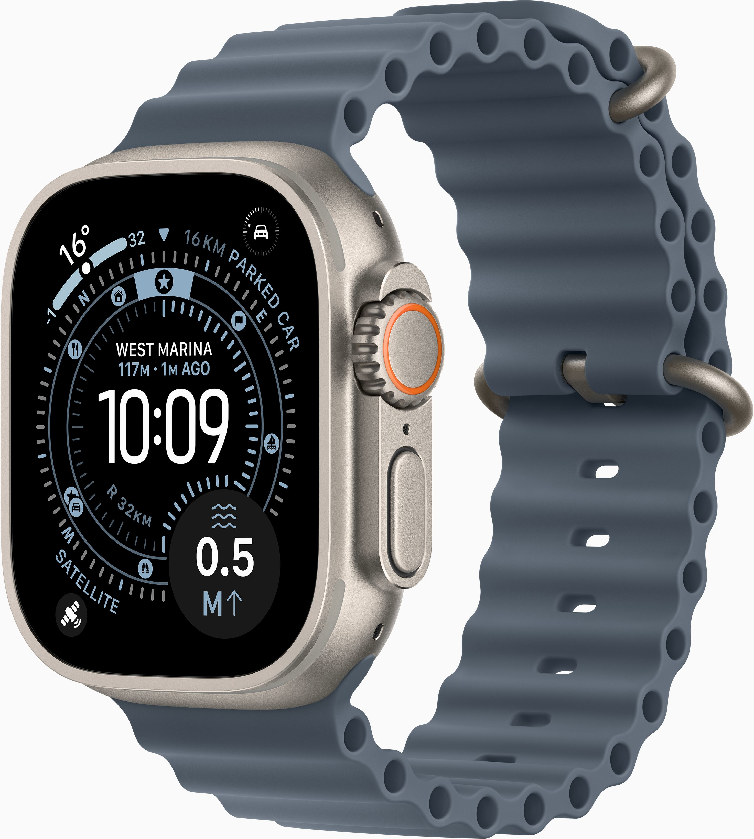 Apple Watch Ultra 3 49mm (GPS + Cellular) Natural Titanium Case with Anchor Blue Ocean Band at Â£1 on Refresh Flex - Smartwatch Unlimited (48 Month contract) with Unlimited 4G data. Â£22.75 a month.