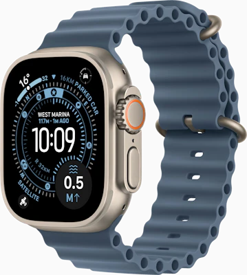 Watch Ultra 3 49mm Natural Titanium Case Anchor Ocean Band at £1 on Refresh Flex Smartwatch Unlimited Unlimited data. £70 month.