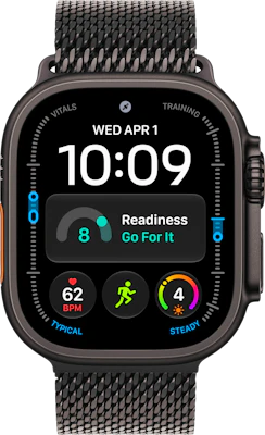 Watch Ultra 4 49mm Case Titanium Milanese Loop M at £1 on Refresh Flex Smartwatch Unlimited Unlimited data. £78 month.