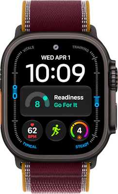 Apple Watch Ultra 4 49mm (GPS + Cellular) Black Case with Burgundy Trail Loop M/L at £1 on Refresh Flex - Smartwatch Unlimited (12 Month contract) with Unlimited 4G data. £70 a month.