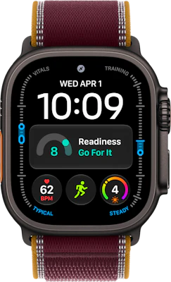 Watch Ultra 4 49mm Case Burgundy Trail Loop M L at £1 on Refresh Flex Smartwatch Unlimited Unlimited data. £70 month.