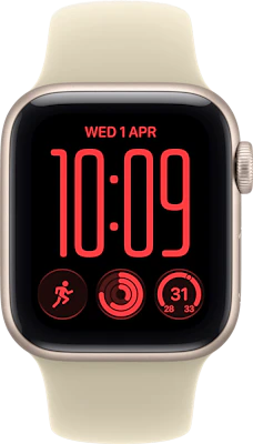 Watch Series SE 3 40mm Starlight Aluminium Case Sport Band S M at £1 on Refresh Flex Smartwatch Unlimited Unlimited data. £31 month.