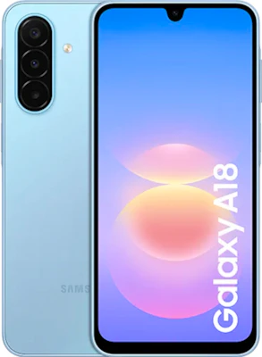 Samsung Galaxy A18 Dual SIM 4G (128GB Light Blue) at £10 on Classic Plan (12 Month contract) with Unlimited mins & texts; 5GB of 5G data. £38.92 a month.