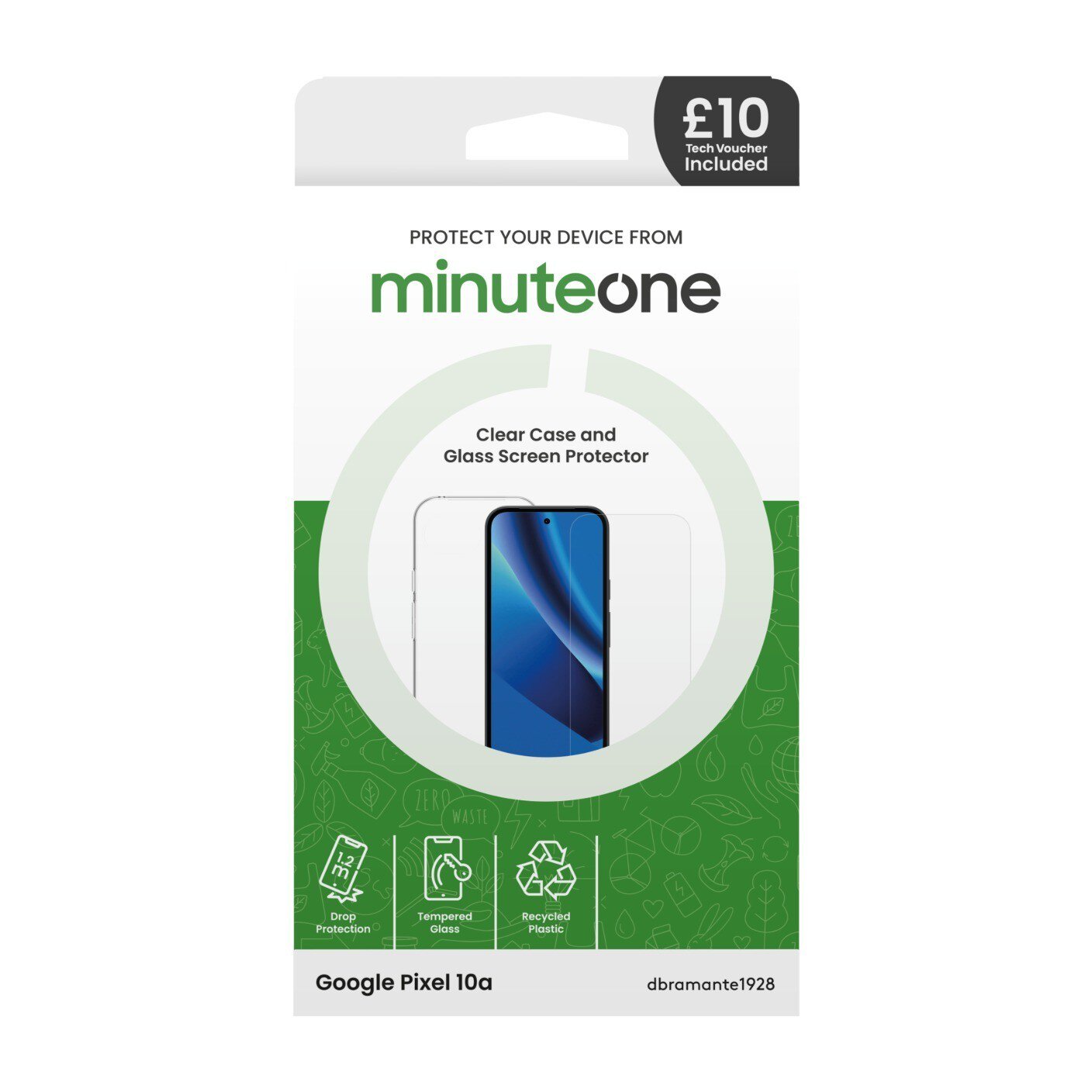 Google Pixel 10A Minute One Case And Glass Screen Protector  Clear