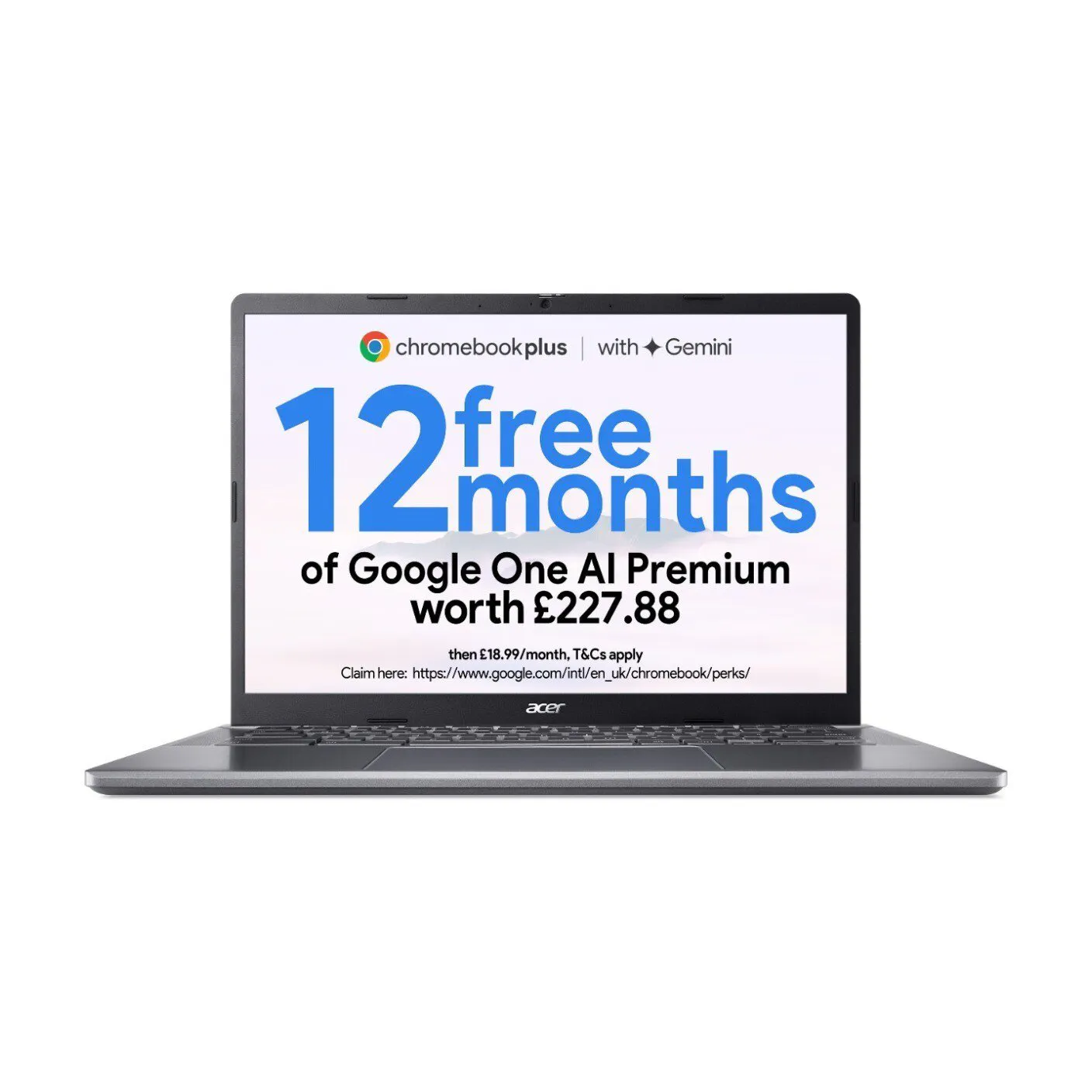 Acer Chromebook Plus Cb514-3H Ryzen 5 8Gb 256Gb 14 Inch Steel Grey