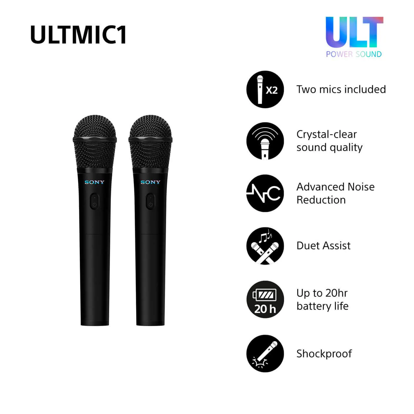 Sony Ult Power Sound Wireless Microphone Black