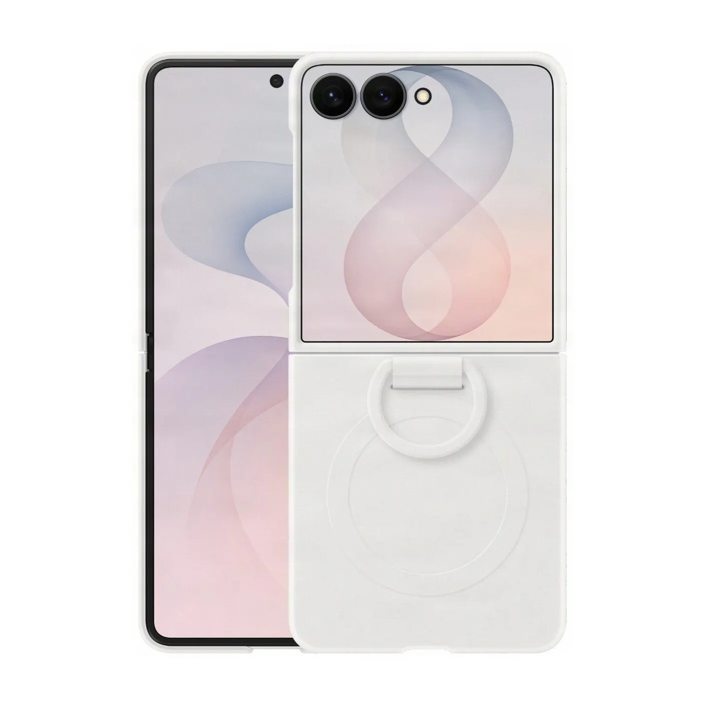 Samsung Cream Galaxy Z Flip 8 6.9" Silicone Ring Case With Magnet - Ef-Ef776cwegww - Image 4