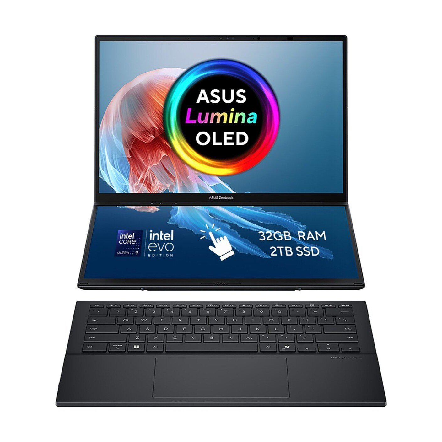 Asus Zenbook Duo 14 Inch Laptop, Intel Core Ultra 9, 32Gb, 2Tb  Inkwell Grey